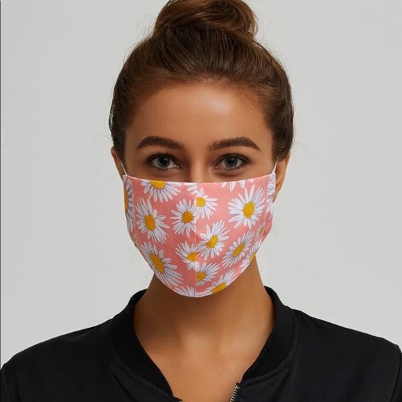 Pink Floral Face Mask - Picture 2 of 5